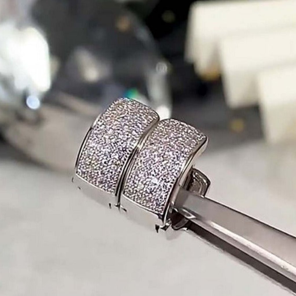 18k White Gold Womens 2ct Diamond Earrings Round Huggies Style Ladies Jewelry Ct